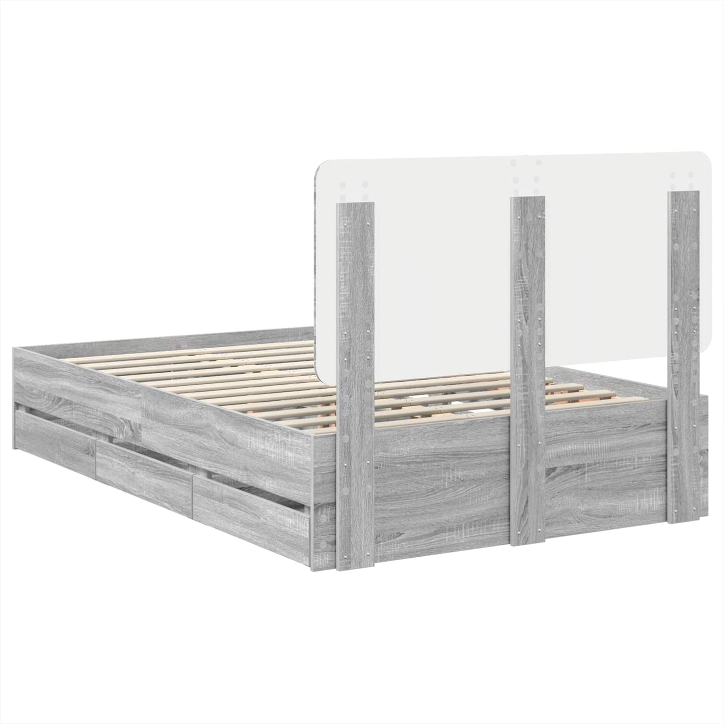 Struttura del letto con cassetto Grigio Sonoma 120 x 200 cm