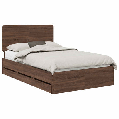 Struttura del letto con cassetto Rovere Marrone 120 x 190 cm | homemem39