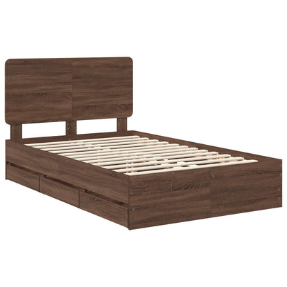 Struttura del letto con cassetto Rovere Marrone 120 x 190 cm | homemem39