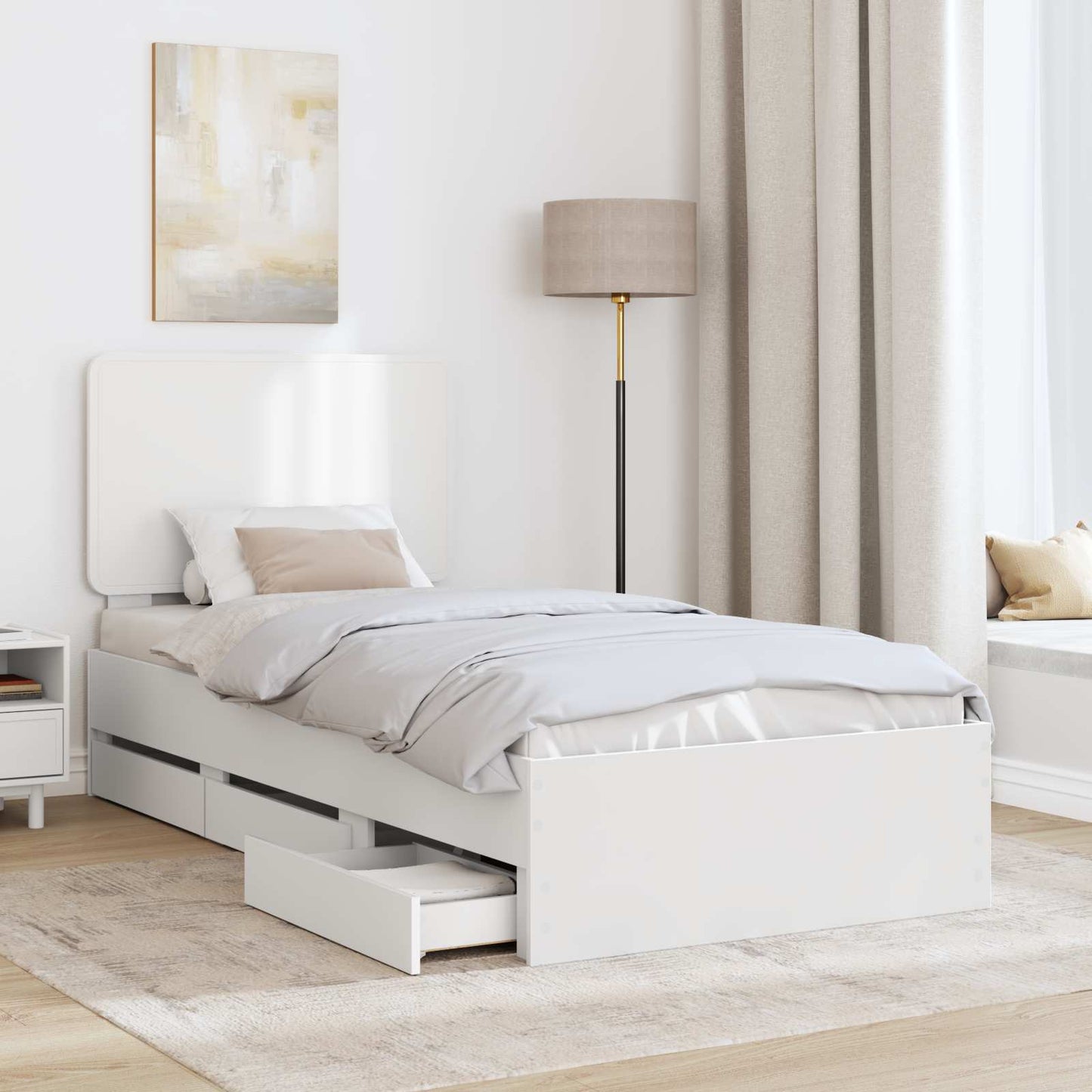 Struttura del letto Bianco 100 x 200 cm Legno Ingegnerizzato