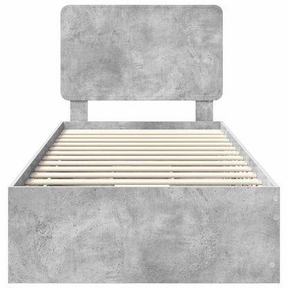 Struttura del letto con cassetto Grigio cemento 100 x 200 cm