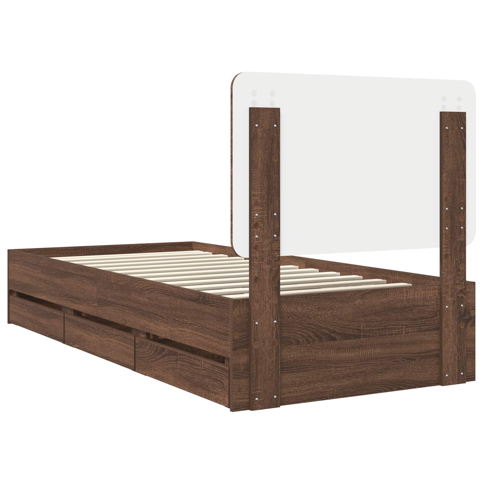 Struttura del letto con cassetto Rovere Marrone 100 x 200 cm | homemem39