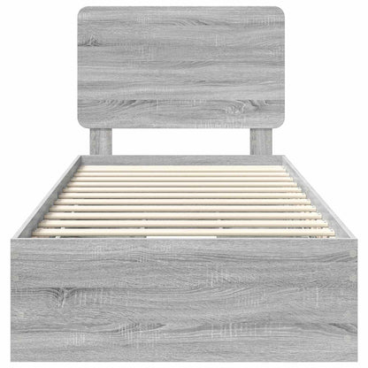 Struttura del letto con cassetto Grigio Sonoma 90 x 190 cm