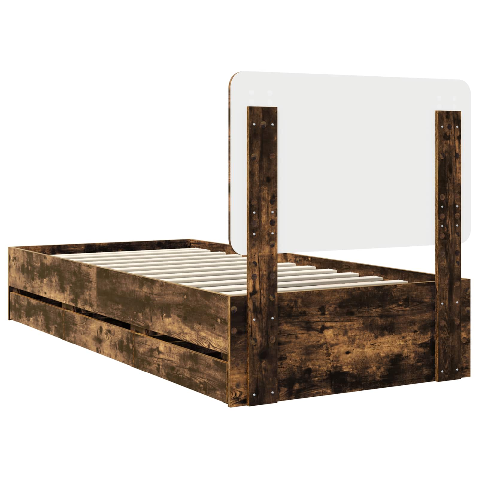 Struttura del letto con cassetto Rovere fumé 90 x 190 cm | homemem39
