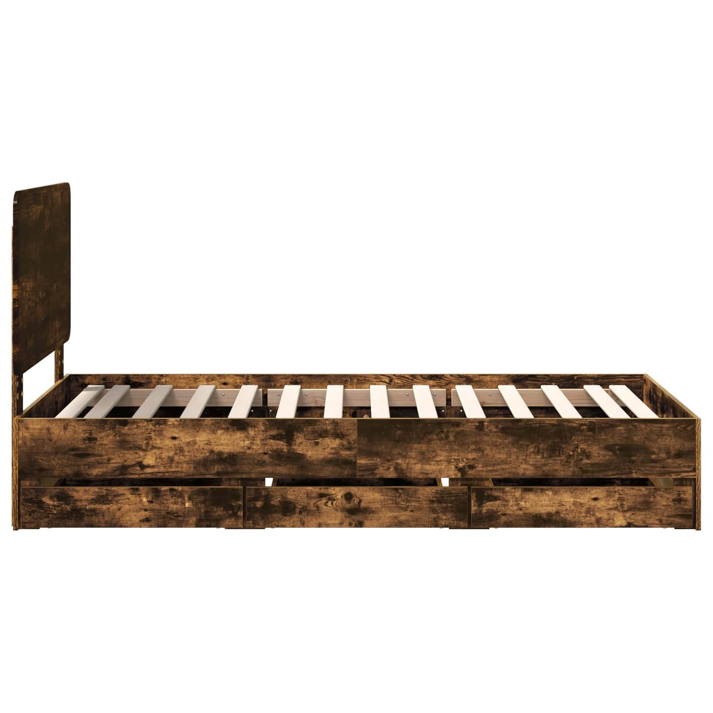 Struttura del letto con cassetto Rovere fumé 90 x 200 cm