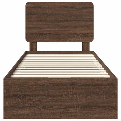 Struttura del letto con cassetto Rovere Marrone 90 x 200 cm
