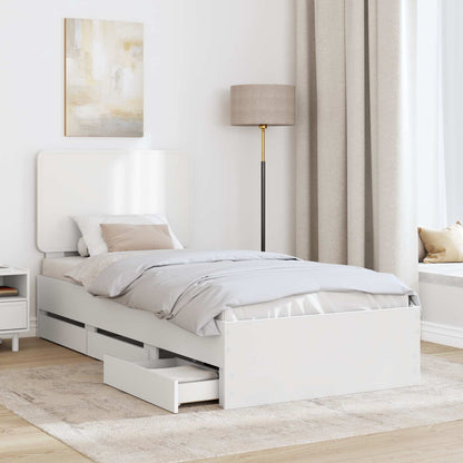 Struttura del letto Bianco 75 x 190 cm Legno Ingegnerizzato | homemem39
