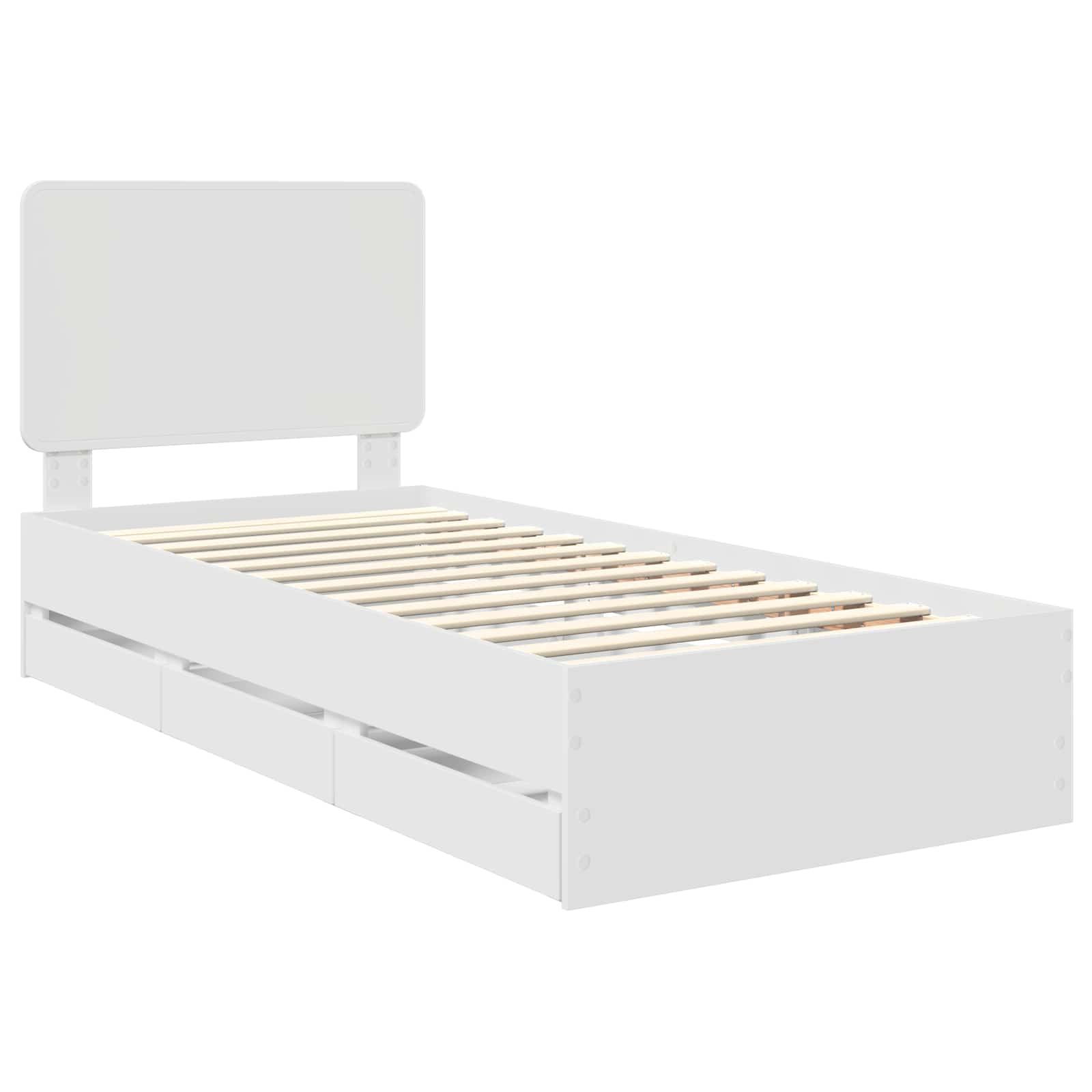 Struttura del letto Bianco 75 x 190 cm Legno Ingegnerizzato | homemem39