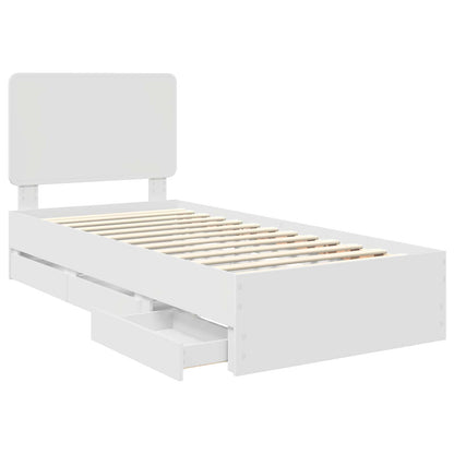 Struttura del letto Bianco 75 x 190 cm Legno Ingegnerizzato | homemem39