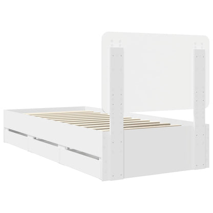 Struttura del letto Bianco 75 x 190 cm Legno Ingegnerizzato | homemem39