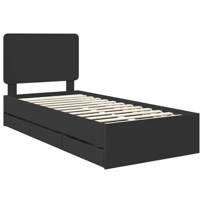 Struttura del letto Nero 75 x 190 cm Legno Ingegnerizzato | homemem39
