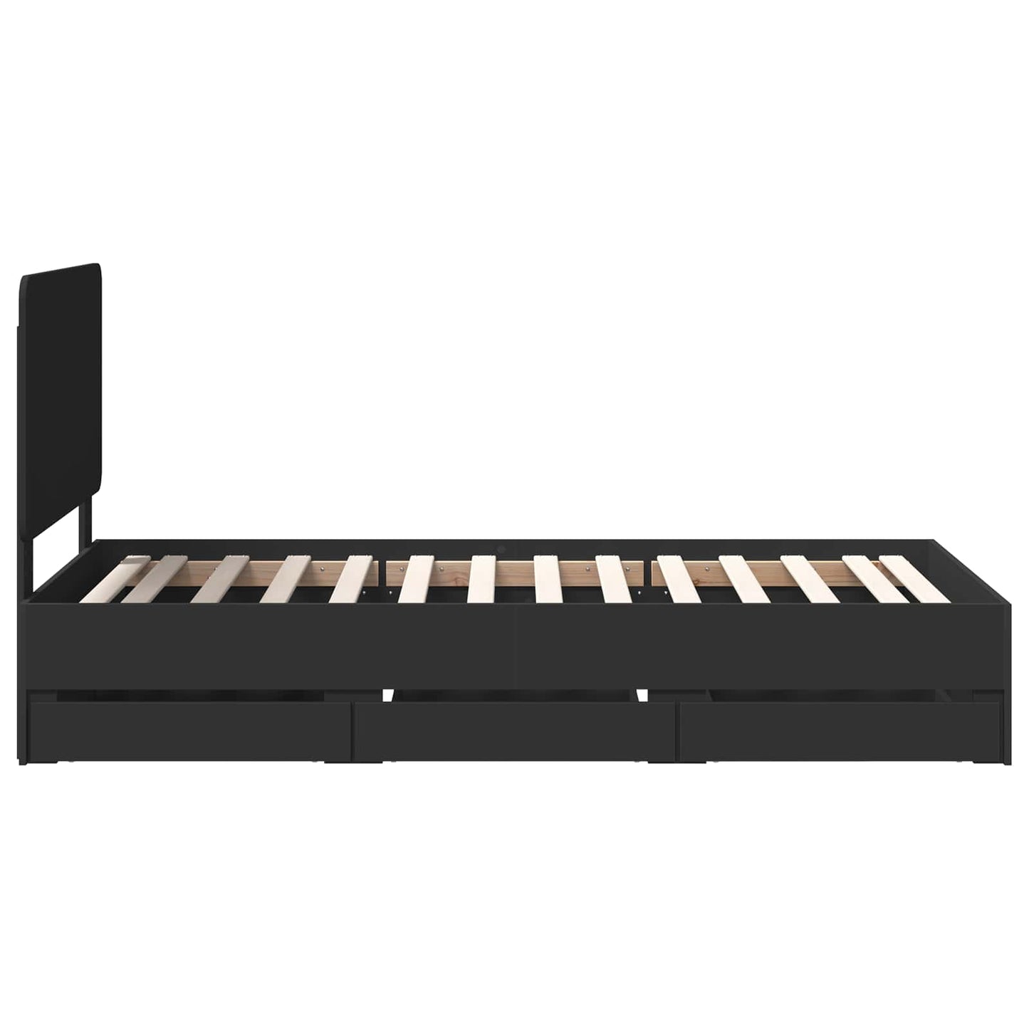 Struttura del letto Nero 75 x 190 cm Legno Ingegnerizzato | homemem39