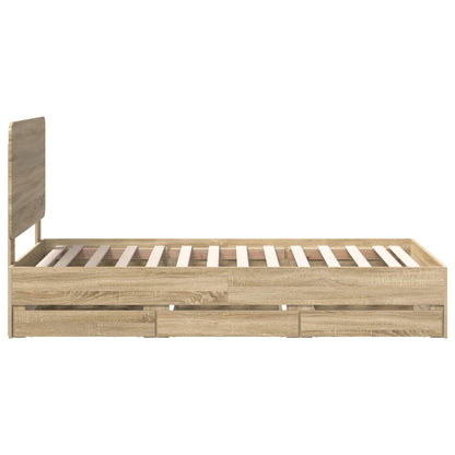 Struttura del letto con cassetto Rovere Sonoma 75 x 190 cm | homemem39