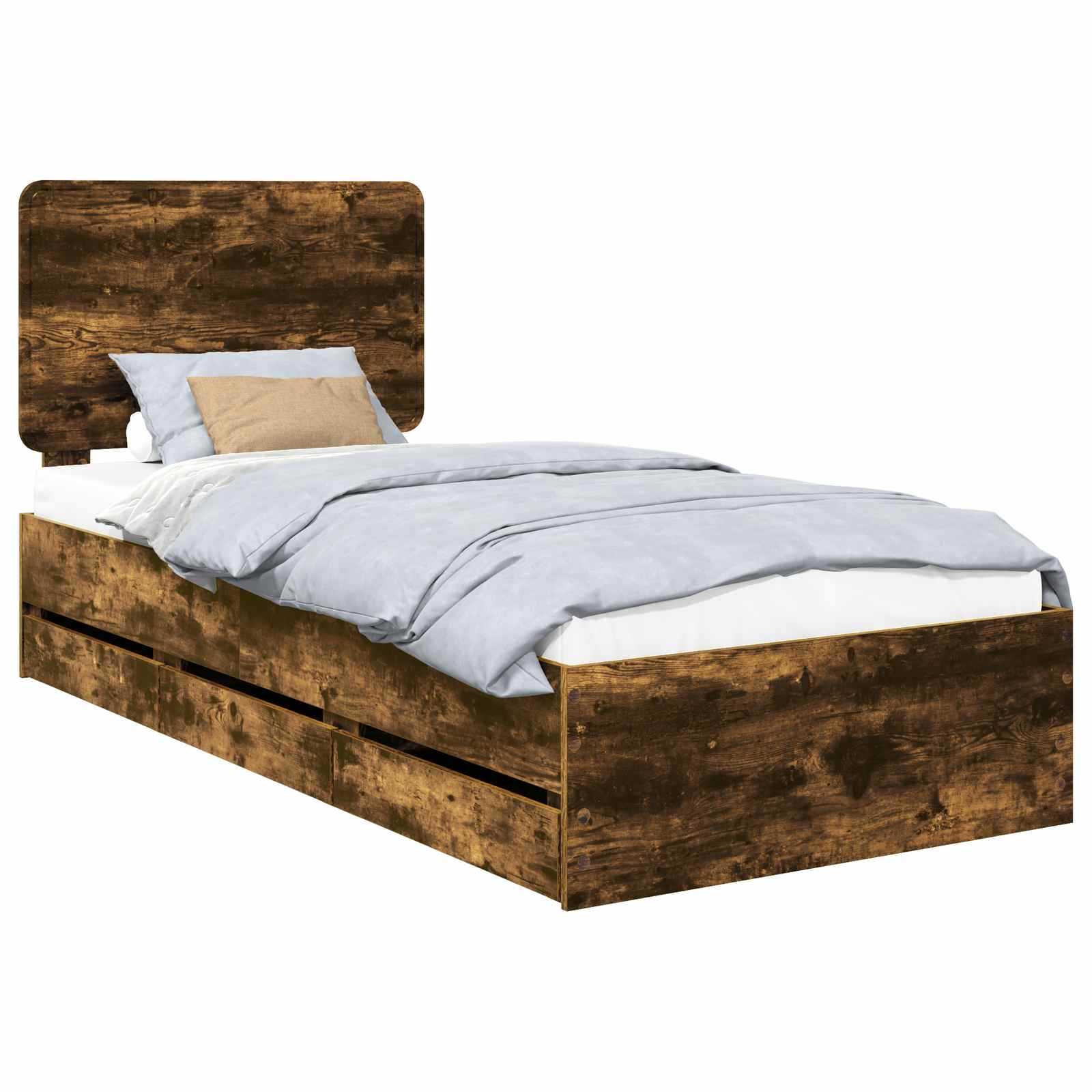 Struttura del letto con cassetto Rovere fumé 75 x 190 cm | homemem39
