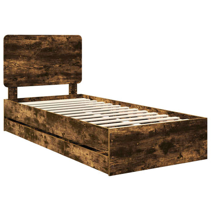 Struttura del letto con cassetto Rovere fumé 75 x 190 cm | homemem39