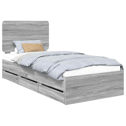 Struttura del letto con cassetto Grigio Sonoma 75 x 190 cm | homemem39