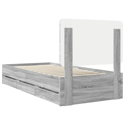 Struttura del letto con cassetto Grigio Sonoma 75 x 190 cm | homemem39