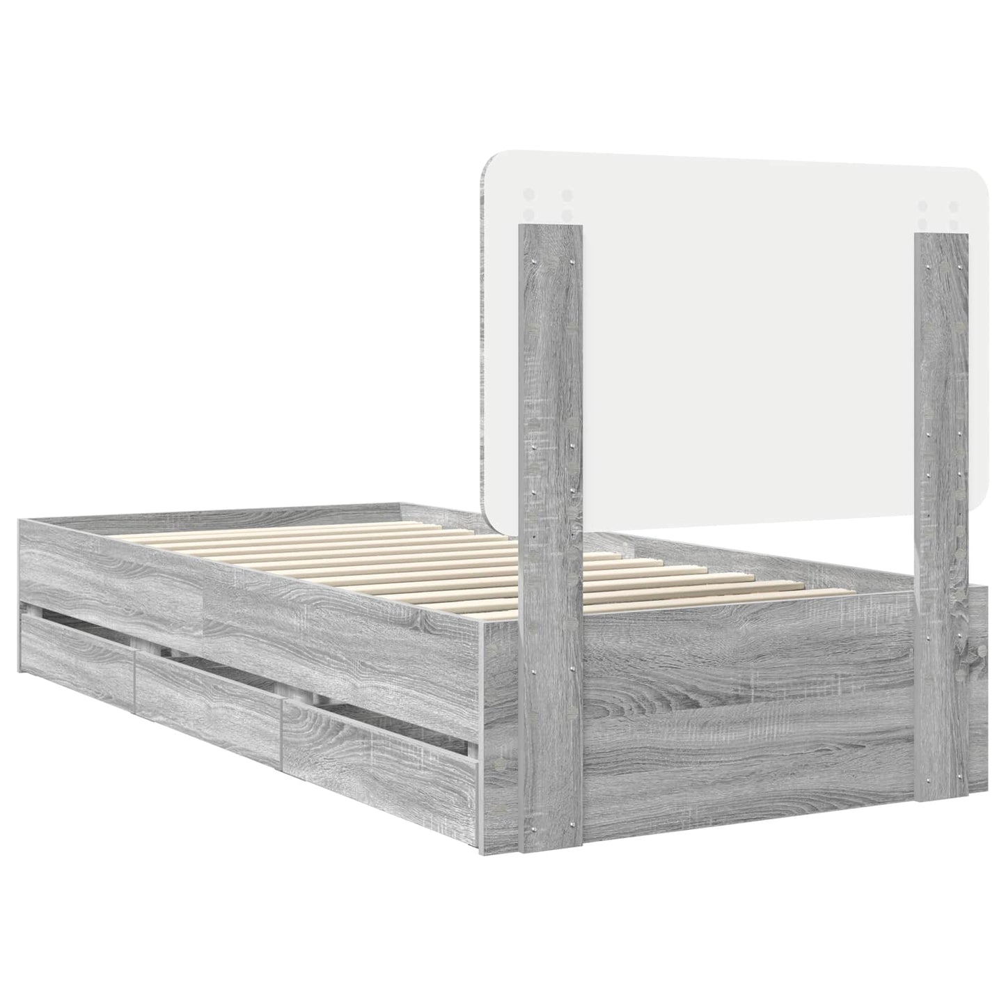 Struttura del letto con cassetto Grigio Sonoma 75 x 190 cm | homemem39