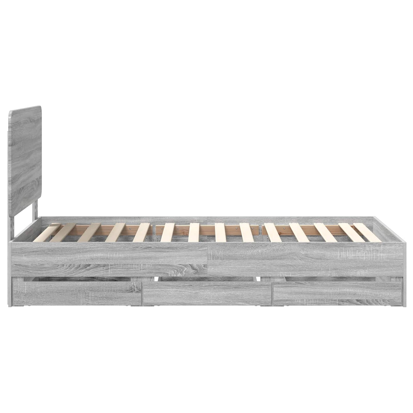 Struttura del letto con cassetto Grigio Sonoma 75 x 190 cm | homemem39