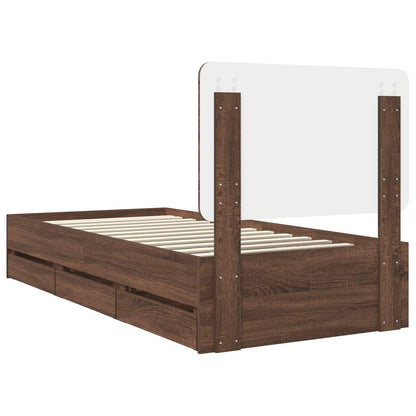 Struttura del letto con cassetto Rovere Marrone 75 x 190 cm | homemem39