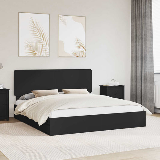 Letto con Contenitore Nero 200 x 200 cm Legno multistrato | homemem39