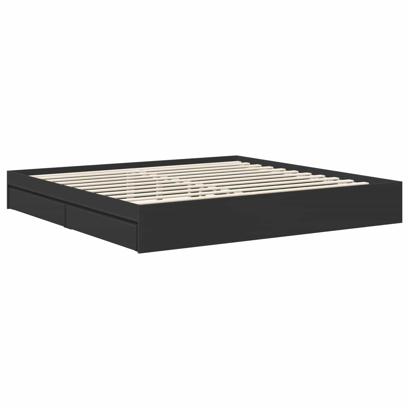Letto con Contenitore Nero 200 x 200 cm Legno multistrato | homemem39