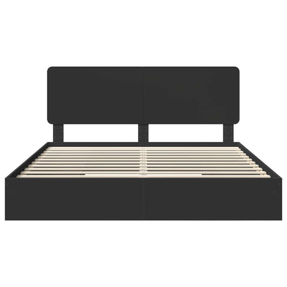 Letto con Contenitore Nero 200 x 200 cm Legno multistrato | homemem39