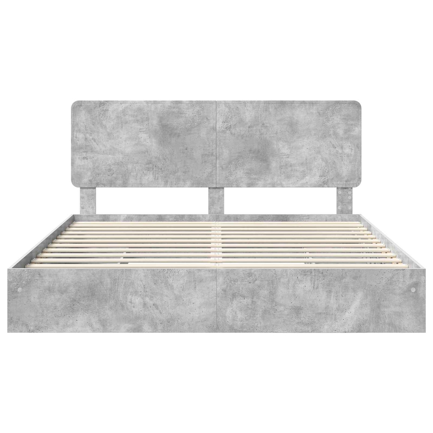 Letto con Contenitore con testiera Grigio cemento 200 x 200 cm | homemem39