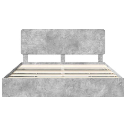Letto con Contenitore con testiera Grigio cemento 200 x 200 cm | homemem39