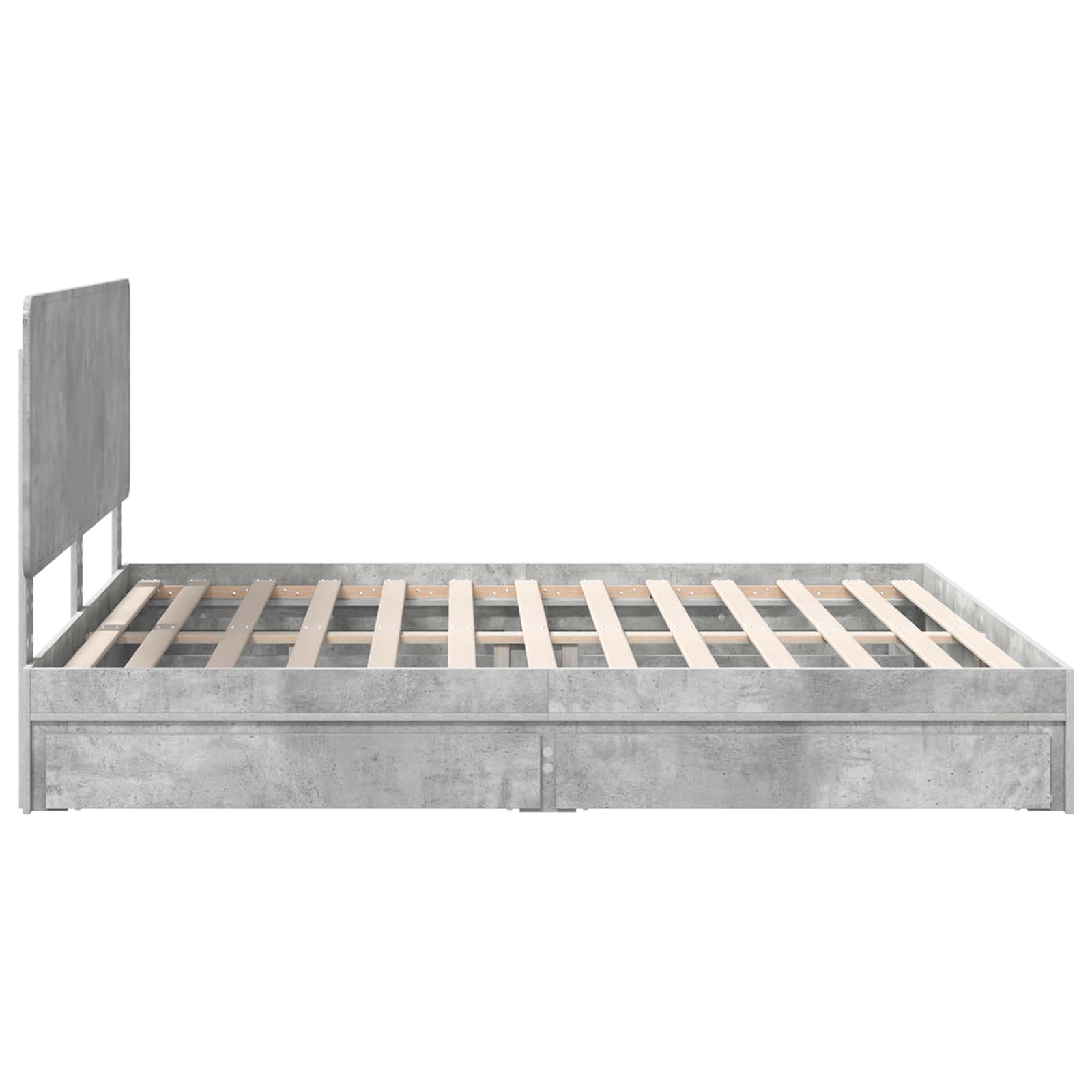Letto con Contenitore con testiera Grigio cemento 200 x 200 cm | homemem39