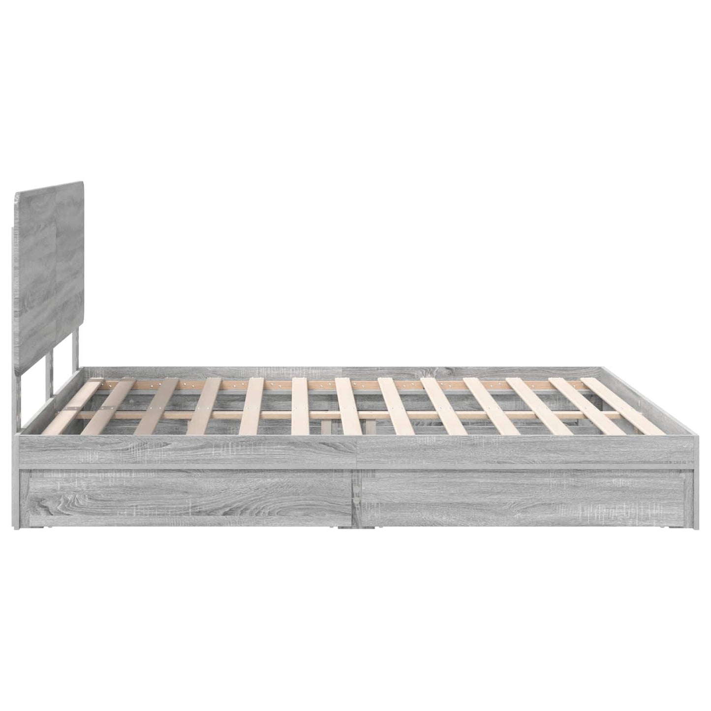 Letto con Contenitore con testiera Grigio Sonoma 200 x 200 cm | homemem39