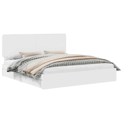 Letto con Contenitore Bianco 180 x 200 cm Legno multistrato | homemem39