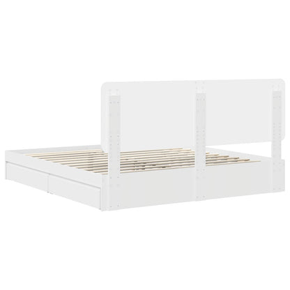 Letto con Contenitore Bianco 180 x 200 cm Legno multistrato | homemem39