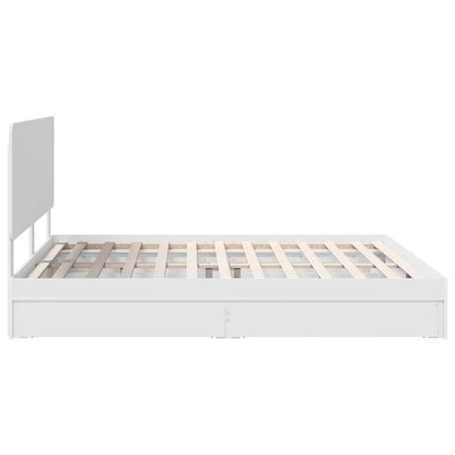Letto con Contenitore Bianco 180 x 200 cm Legno multistrato | homemem39
