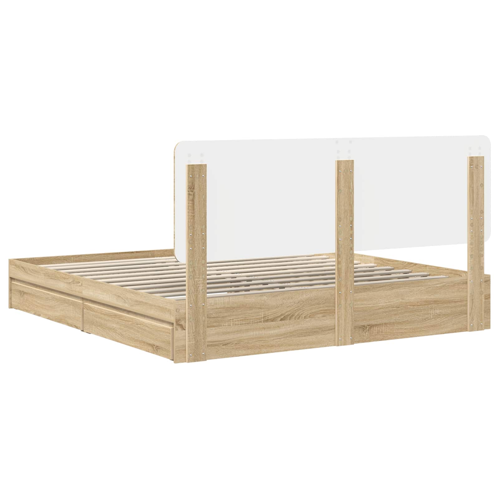 Letto con Contenitore con testiera Rovere Sonoma 180 x 200 cm | homemem39
