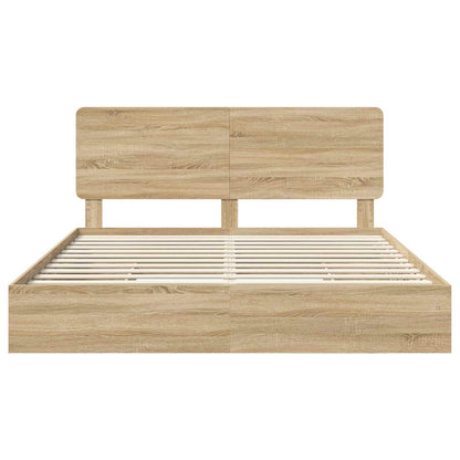 Letto con Contenitore con testiera Rovere Sonoma 180 x 200 cm | homemem39