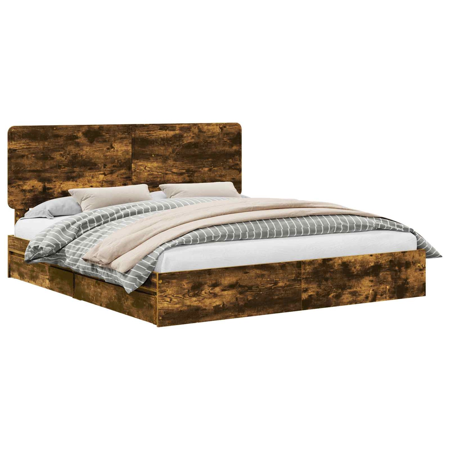 Letto con Contenitore con testiera Rovere fumé 180 x 200 cm | homemem39