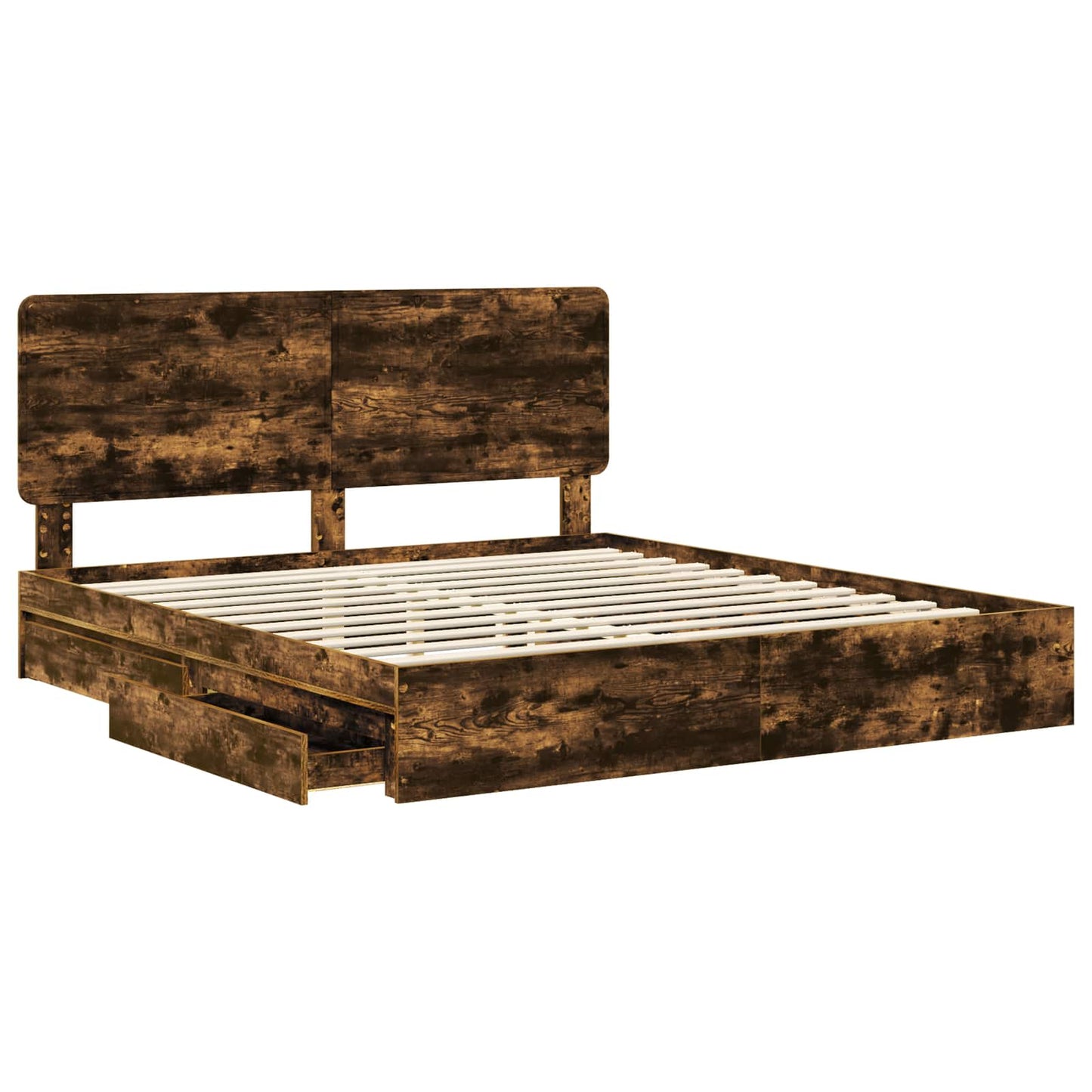 Letto con Contenitore con testiera Rovere fumé 180 x 200 cm | homemem39