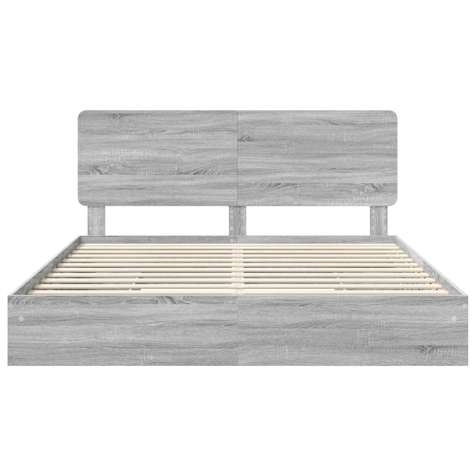 Letto con Contenitore con testiera Grigio Sonoma 180 x 200 cm | homemem39