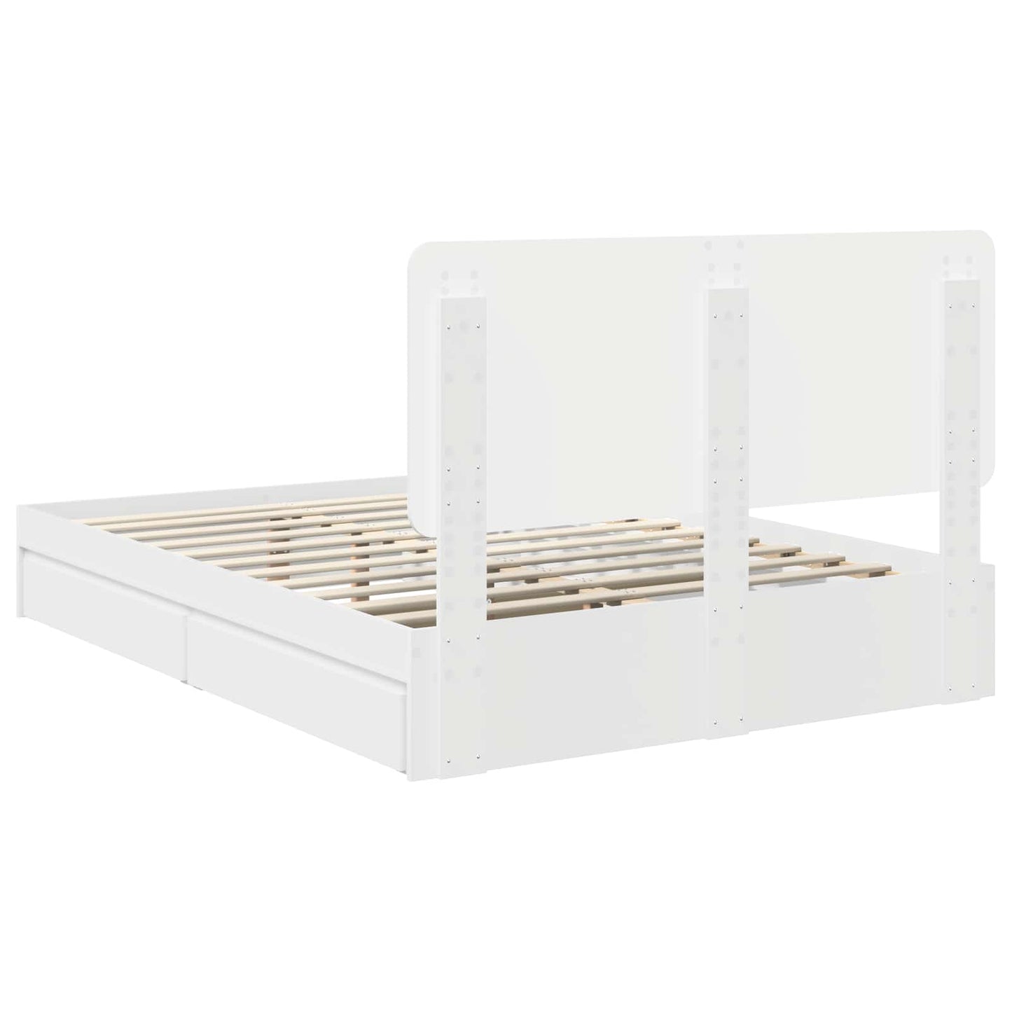 Letto con Contenitore Bianco 160 x 200 cm Legno multistrato | homemem39