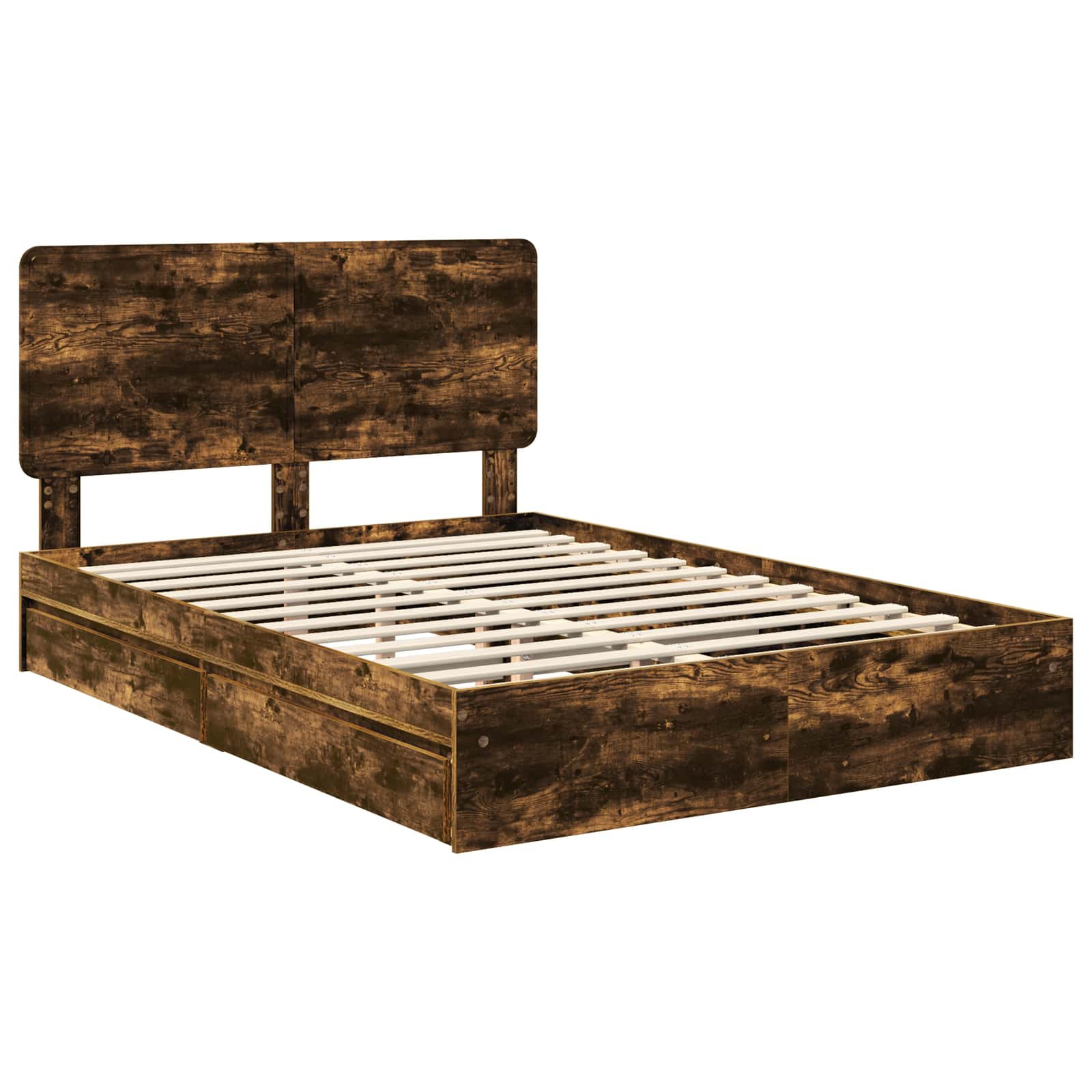 Letto con Contenitore con testiera Rovere fumé 160 x 200 cm | homemem39