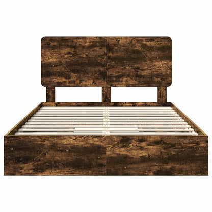 Letto con Contenitore con testiera Rovere fumé 160 x 200 cm | homemem39