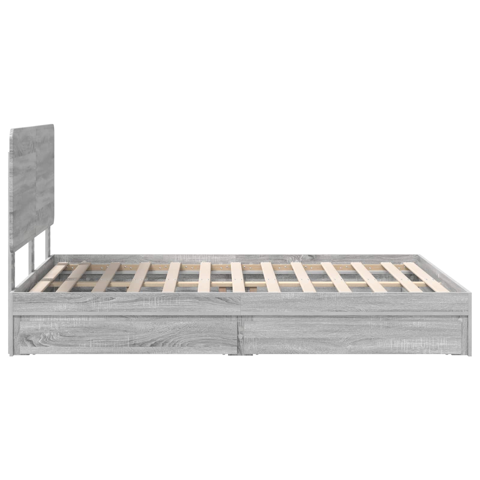 Letto con Contenitore con testiera Grigio Sonoma 160 x 200 cm | homemem39