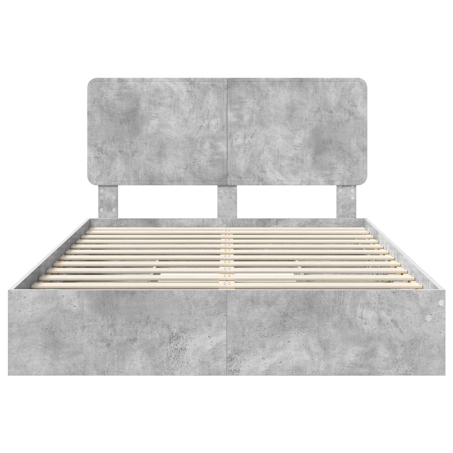 Letto con Contenitore con testiera Grigio cemento 150 x 200 cm | homemem39