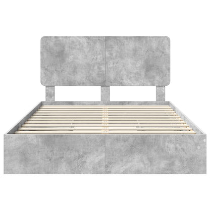 Letto con Contenitore con testiera Grigio cemento 150 x 200 cm | homemem39