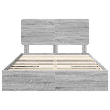 Letto con Contenitore con testiera Grigio Sonoma 150 x 200 cm | homemem39
