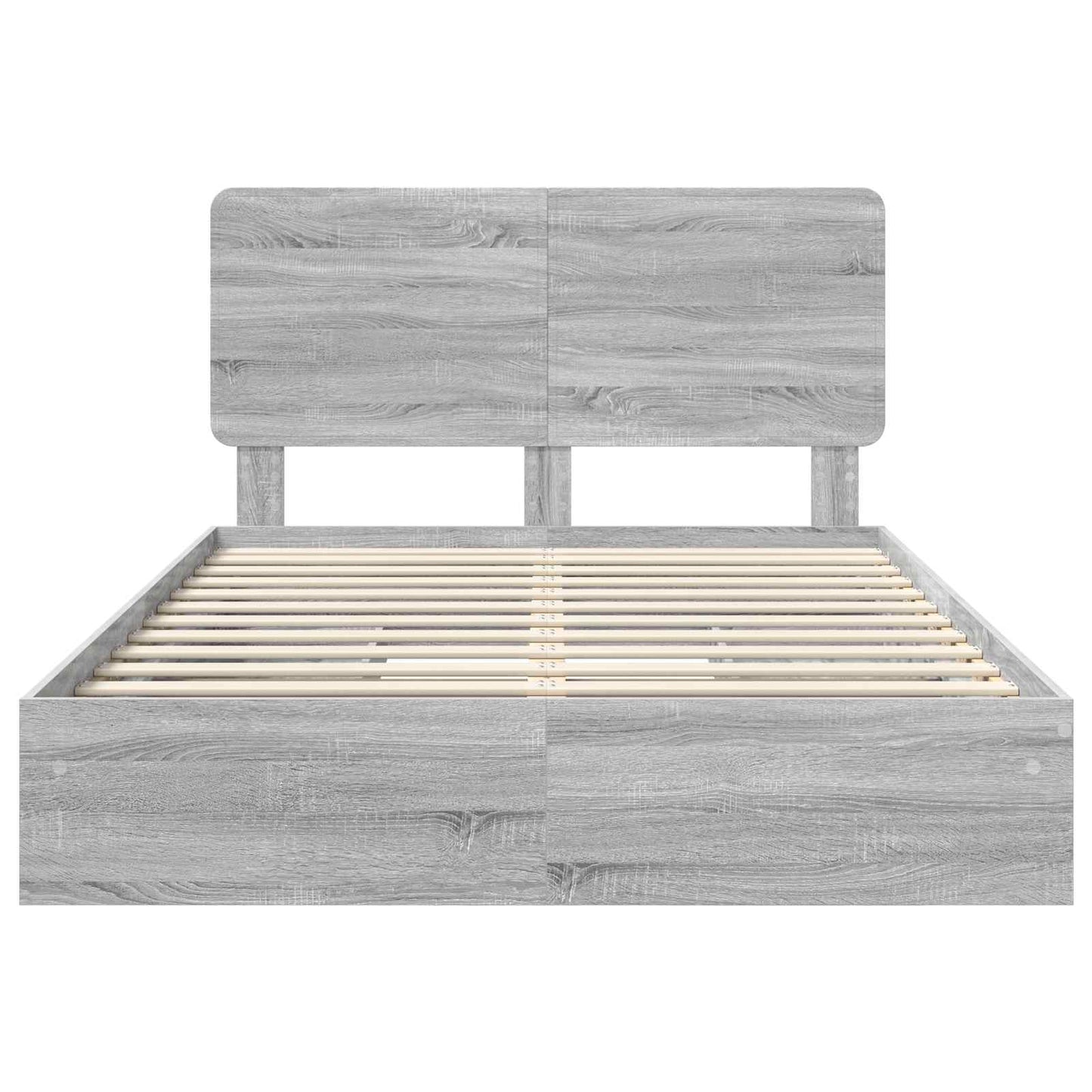 Letto con Contenitore con testiera Grigio Sonoma 140 x 200 cm | homemem39