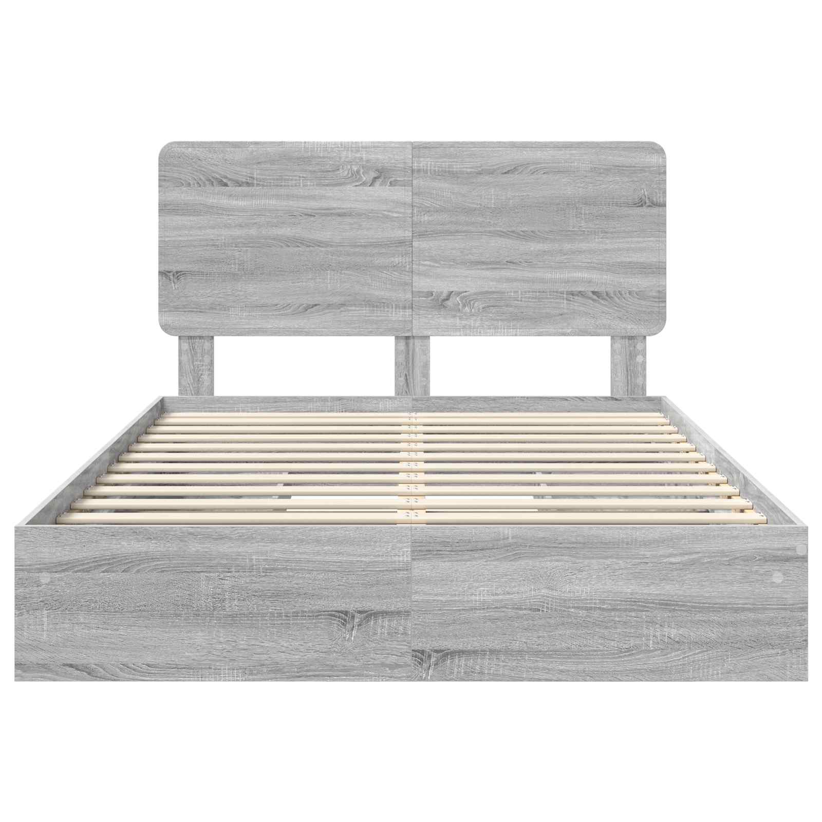 Letto con Contenitore con testiera Grigio Sonoma 140 x 200 cm | homemem39