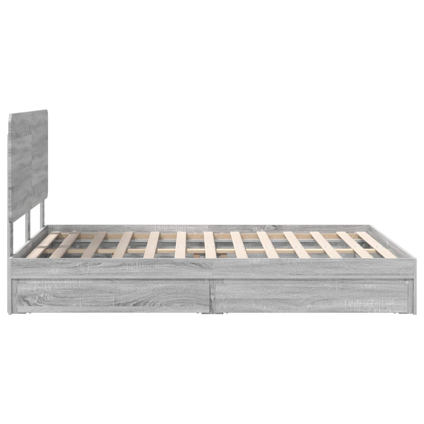 Letto con Contenitore con testiera Grigio Sonoma 140 x 200 cm | homemem39