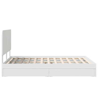 Letto con Contenitore Bianco 140 x 190 cm Legno multistrato | homemem39